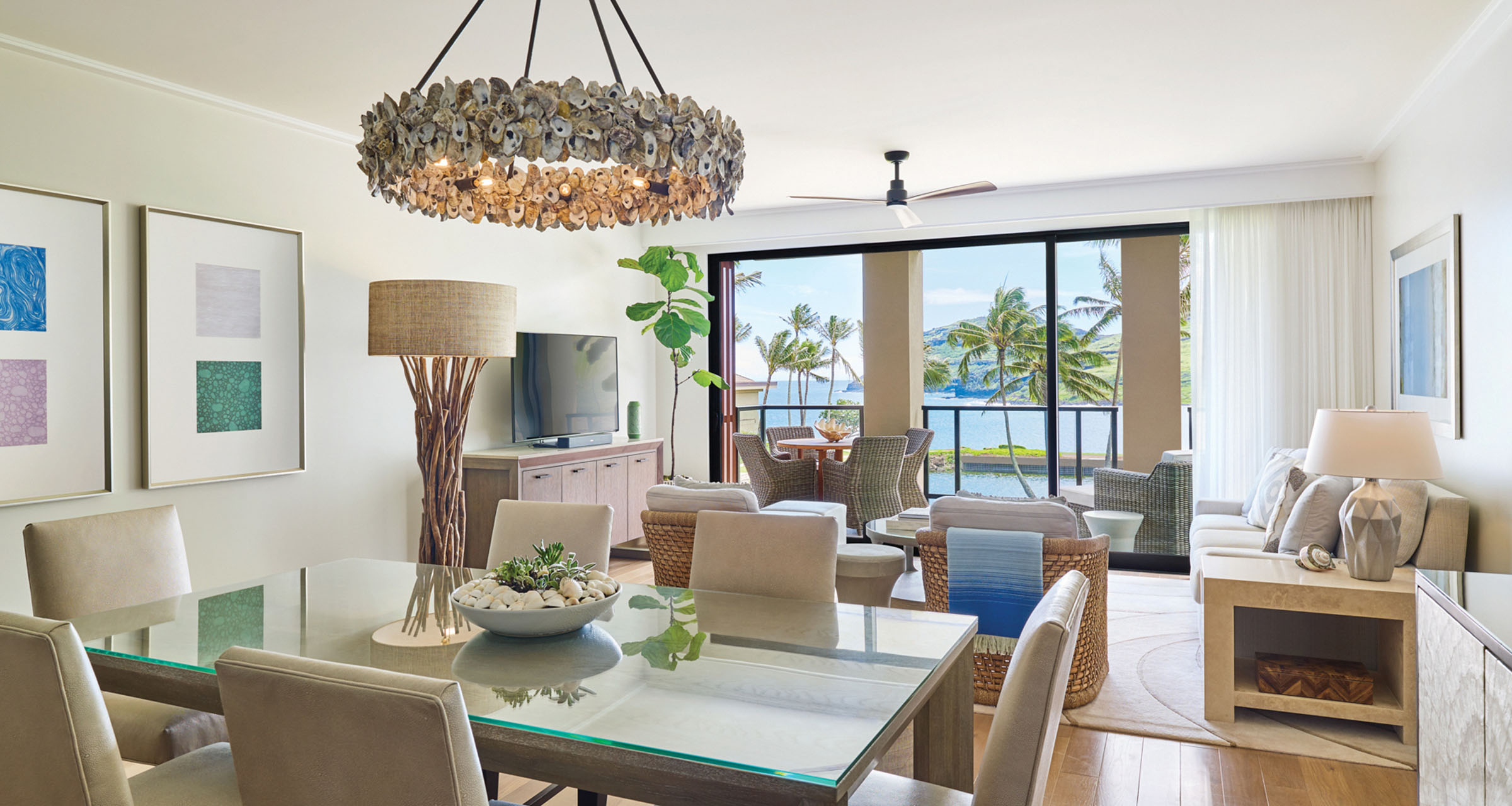 Maliula living room - Beachfront home for sale in Kauai, Hawaii