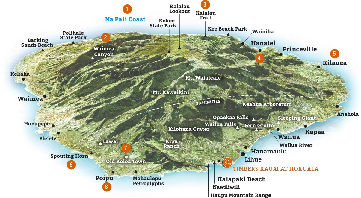 Terrain Map of Kauai