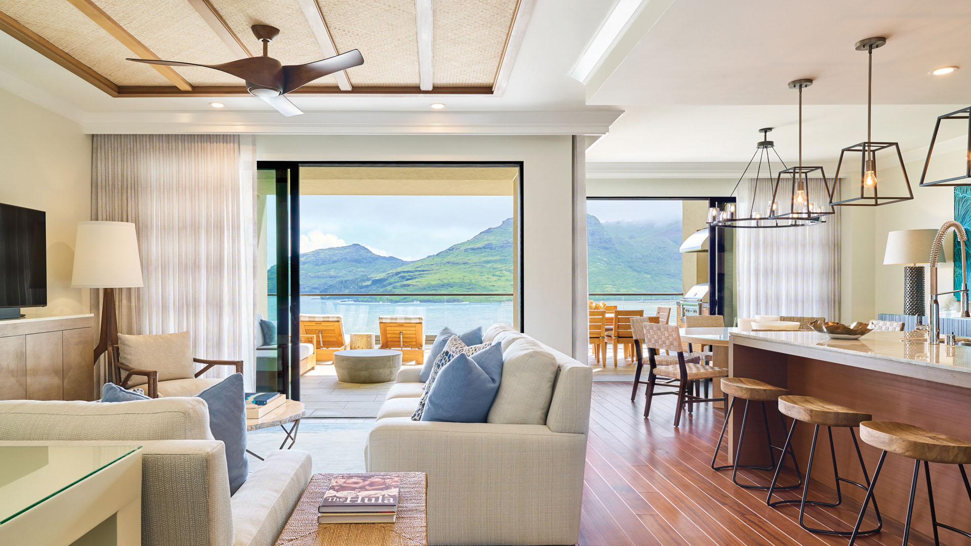 Kaiholo Living Room - Luxury Oceanfront Homes in Hawaii for sale