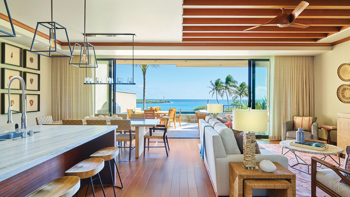 Laola dining and living room - Beachfront home for sale in Kauai, Hawaii