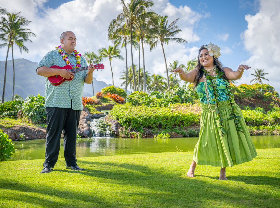 Ukulele and Hula Dancer