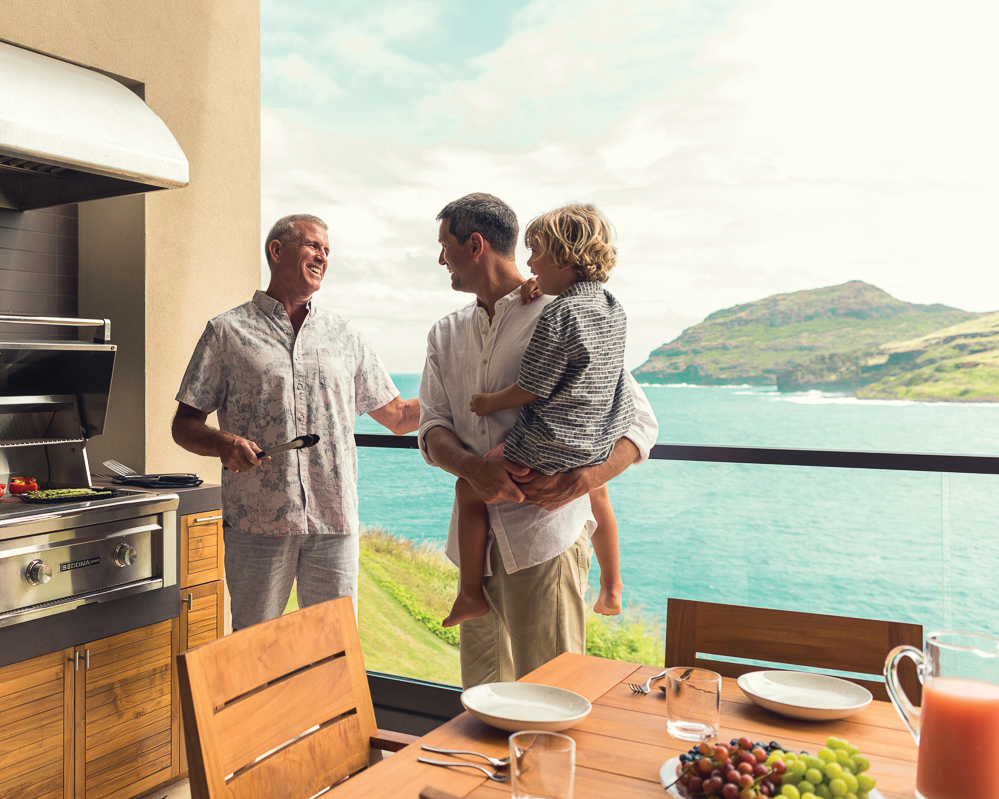 Cook on your private lanai at Timber’s Kaua’i with panoramic ocean views.